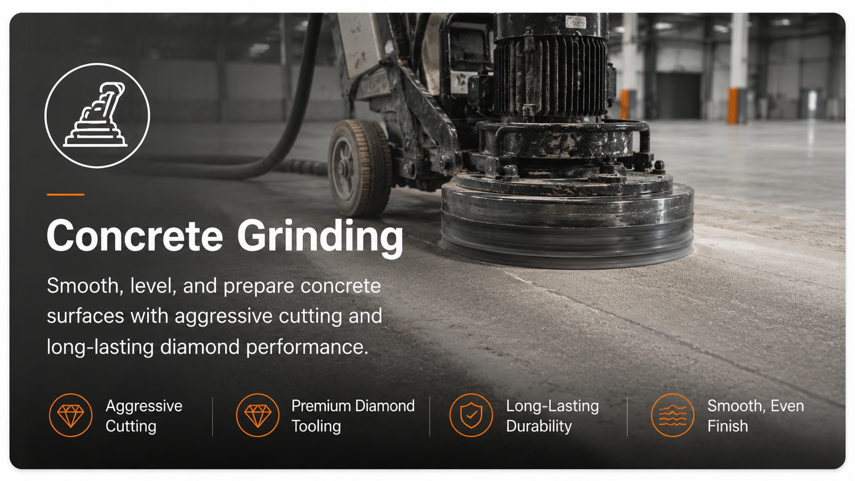 Concrete grinding with floor grinder