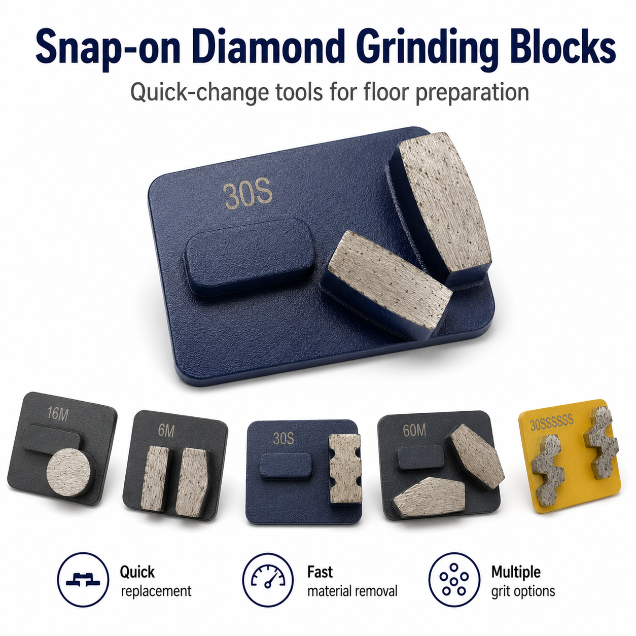 Snap-on Diamond Grinding Blocks