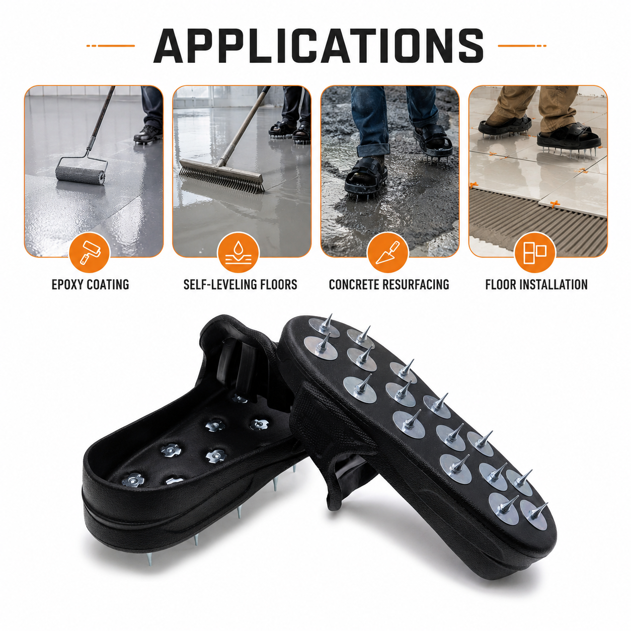 Epoxy Floor Spiked Shoes – 9 Pairs per Box