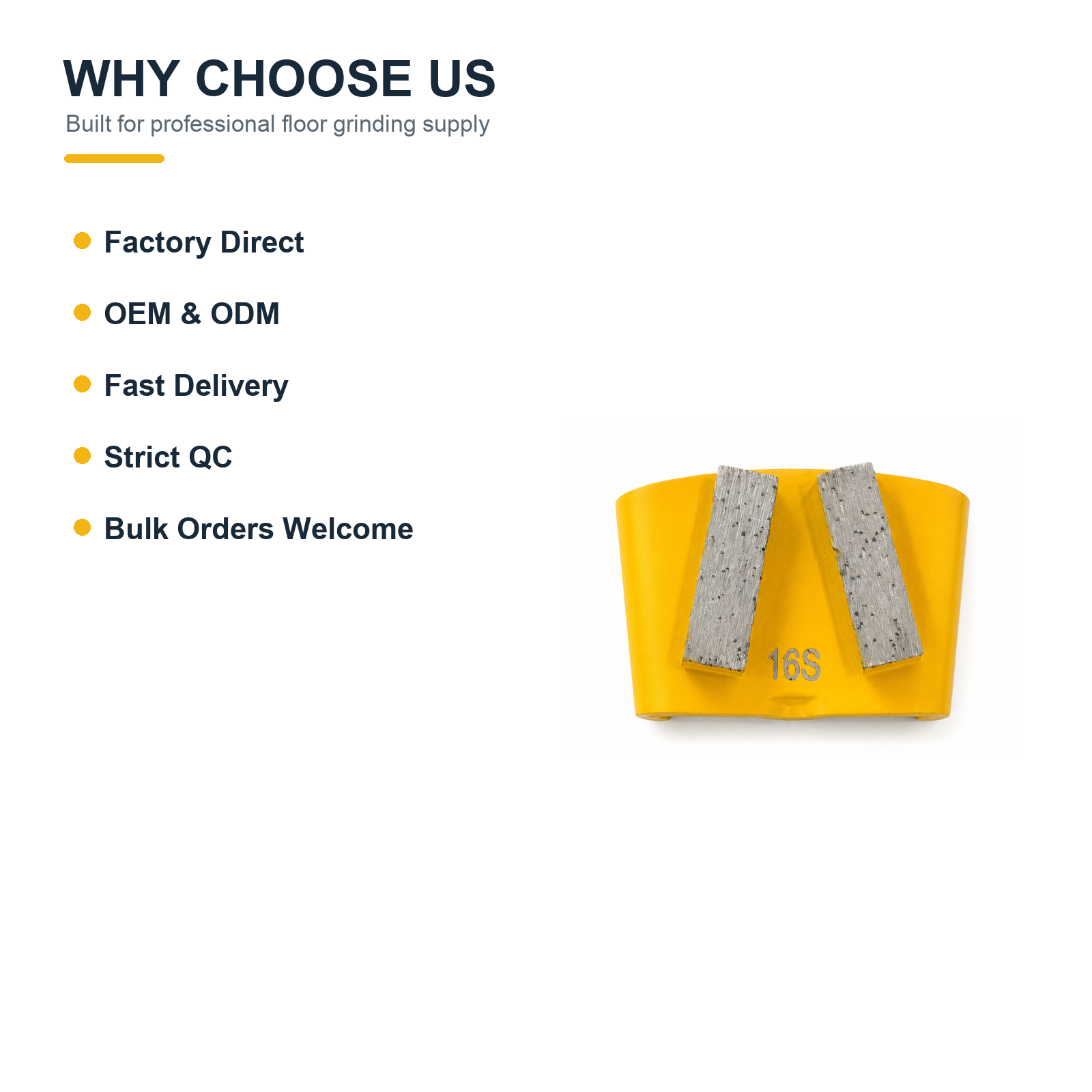 HTC Double-Segment Metal Bond Grinding Block product feature summary