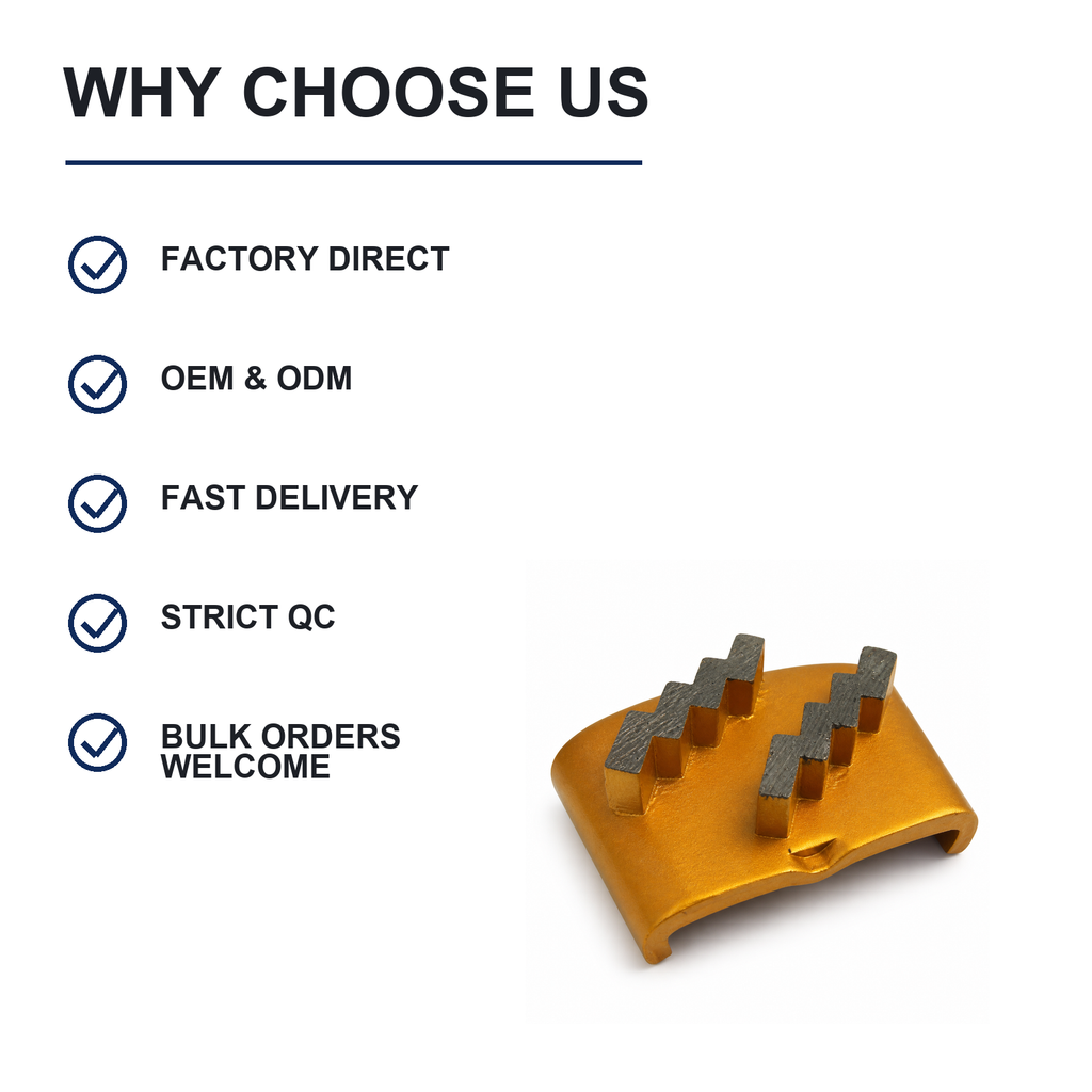 HTC Double Zigzag Segment Diamond Grinding Shoe product feature summary