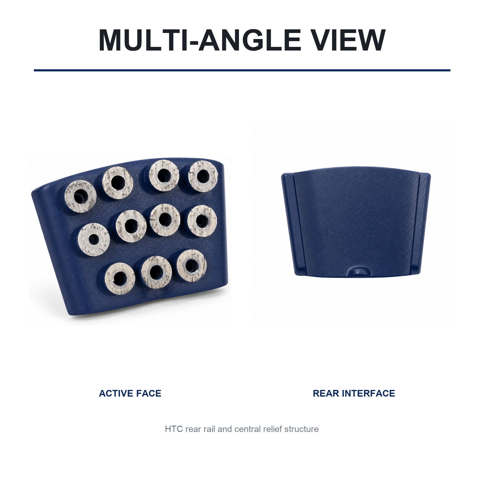 HTC 12-Ring Segment Diamond Grinding Shoe multiple-angle view