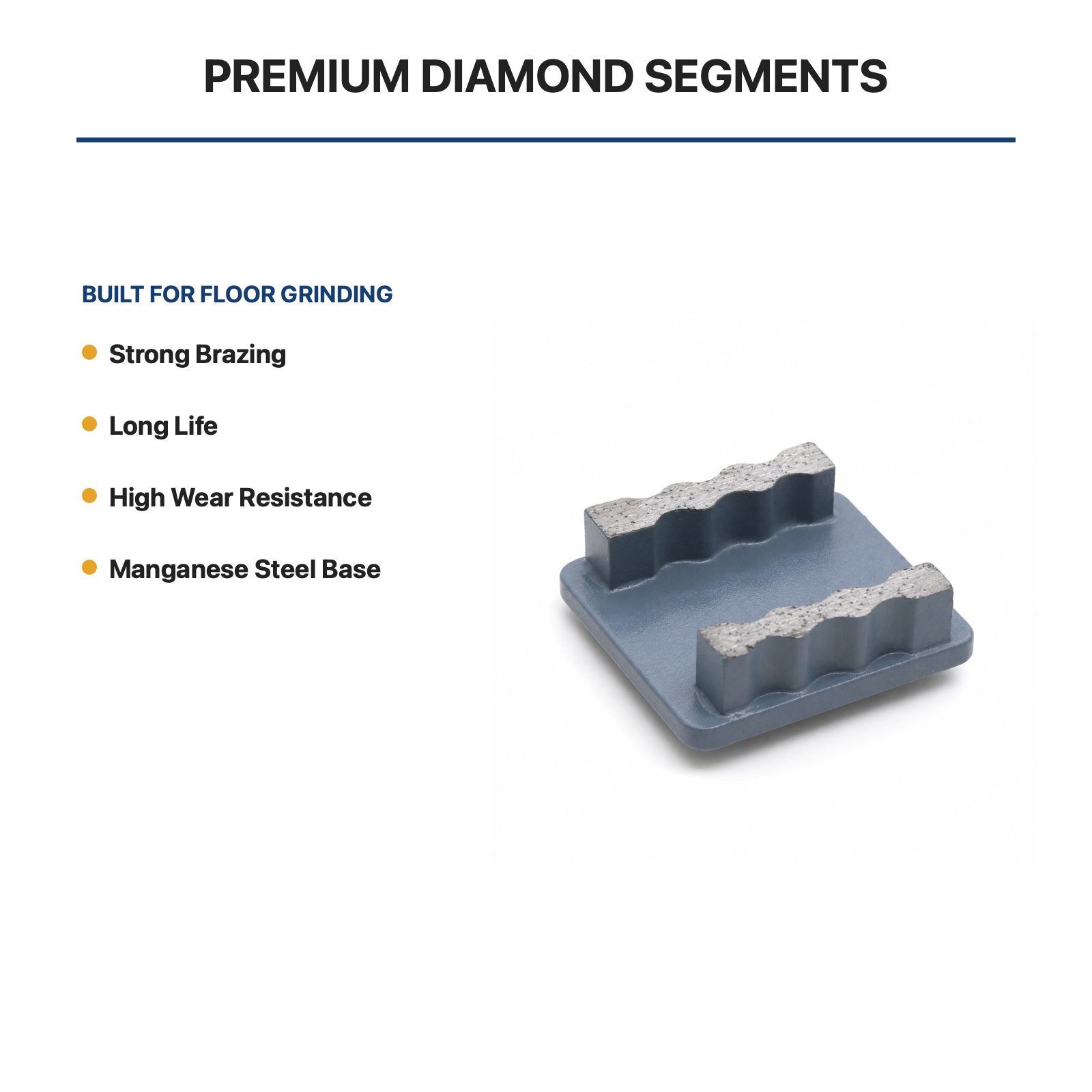 Husqvarna Redi Lock Double Wavy S-09 Grinding Tool segment and mounting detail