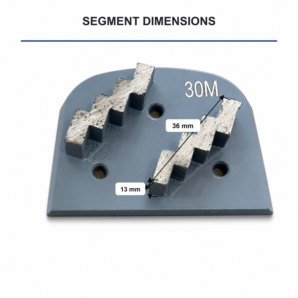 Lavina Compatible Double Stepped Segment Diamond Grinding Plate multiple-angle view