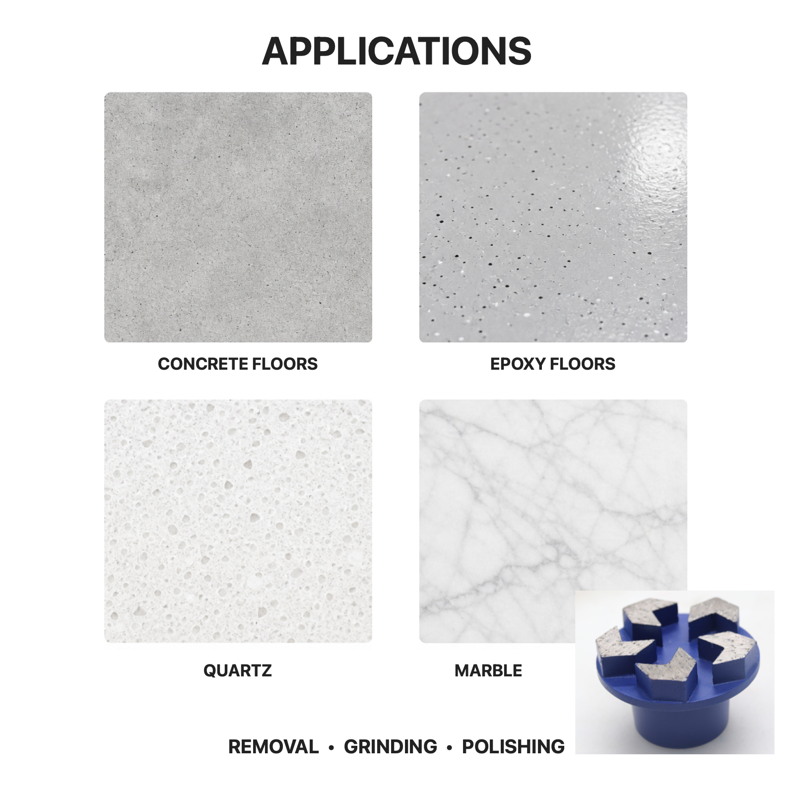 Terrco 5-Segment Metal Bond Grinding Tool floor preparation applications