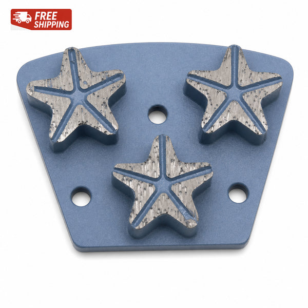 3-Hole Trapezoid 3-Star Diamond Grinding Plate main view