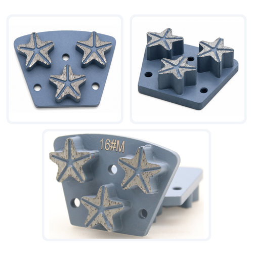 3-Hole Trapezoid 3-Star Diamond Grinding Plate multiple-angle view