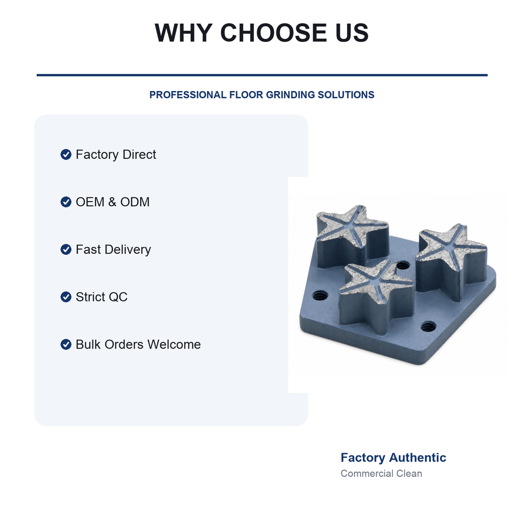 3-Hole Trapezoid 3-Star Diamond Grinding Plate product feature summary