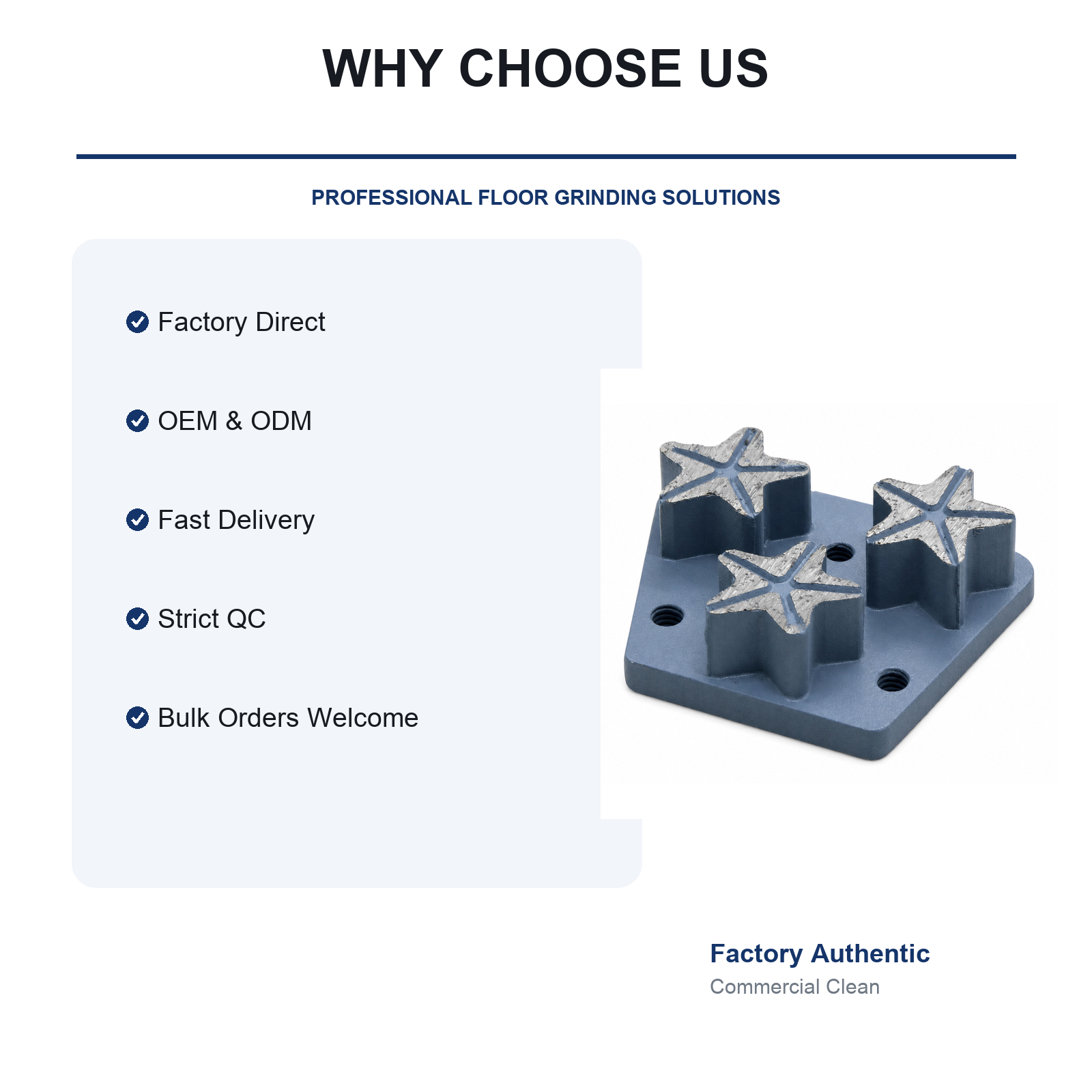 3-Hole Trapezoid 3-Star Diamond Grinding Plate product feature summary