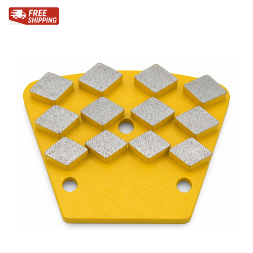 3-Hole Trapezoid 12-Segment Diamond Grinding Plate main view