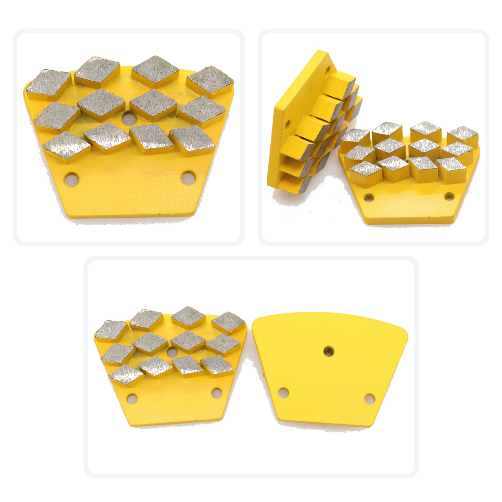3-Hole Trapezoid 12-Segment Diamond Grinding Plate multiple-angle view