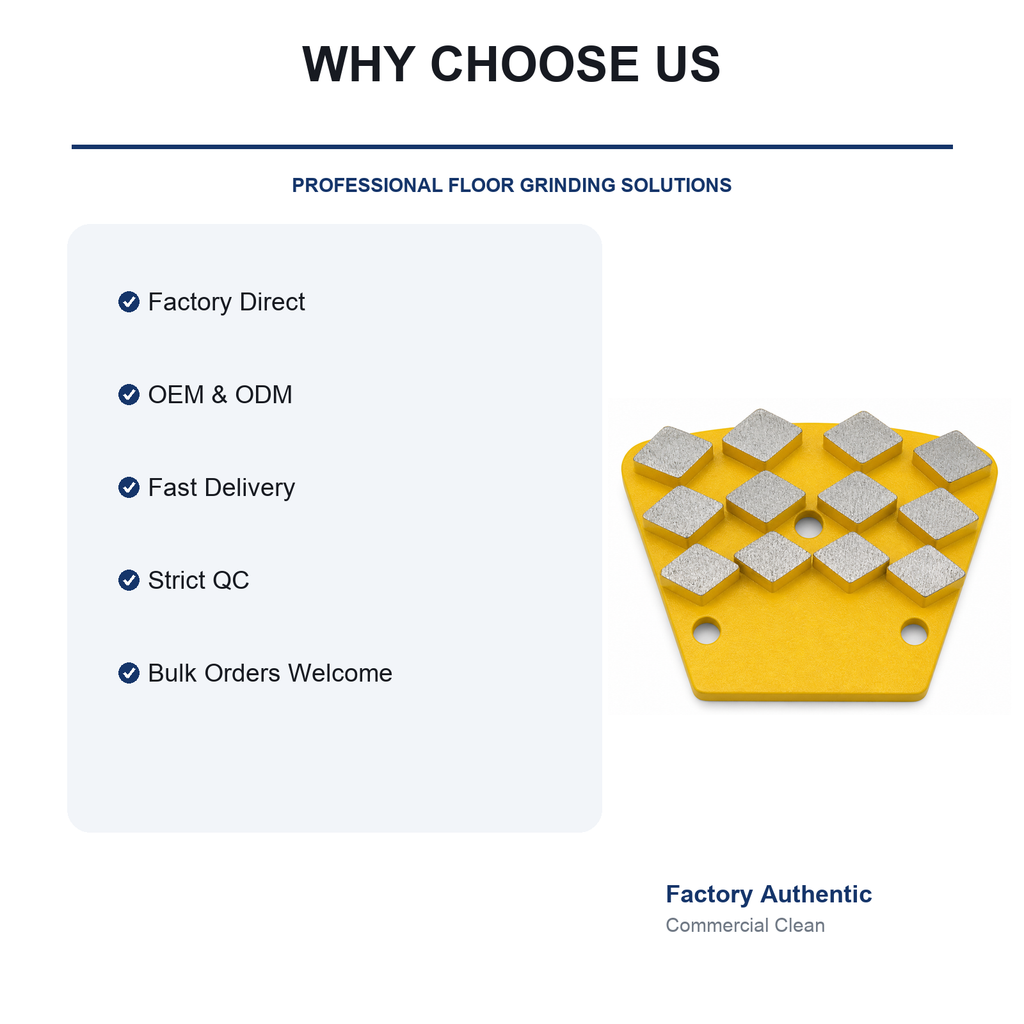 3-Hole Trapezoid 12-Segment Diamond Grinding Plate product feature summary