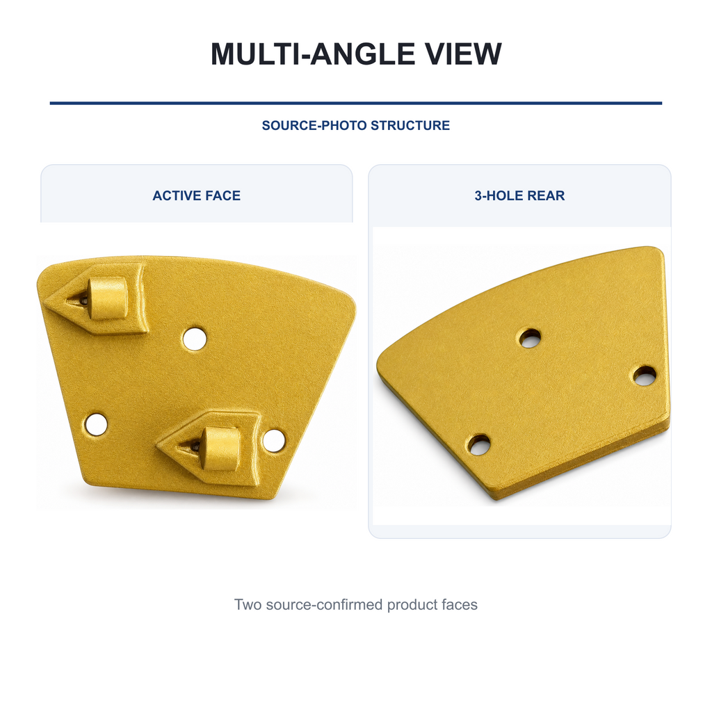3-Hole Trapezoid PCD Coating Removal Shoe multiple-angle view